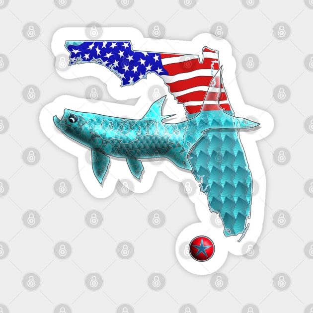 Florida Key West US Flag Sticker by MikaelJenei